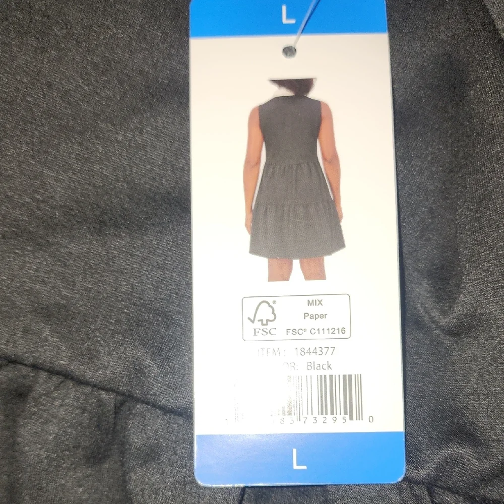 Nautica Black and White Sleeveless Midi Dress - Picture 6 of 6